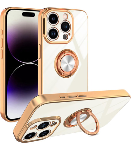 Funda Para iPhone 15 Pro Dinick Con Anillo Blanco