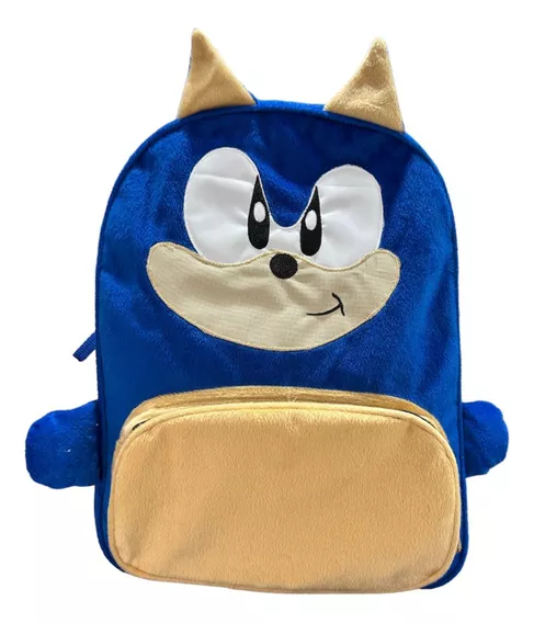 Mochila Peluche Escolar Sonic Ultrasuave Moda