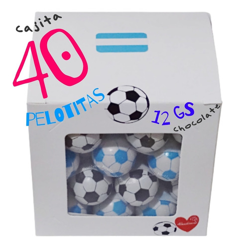 Pelotitas Futbol Chocolate Mundial Argentina Cajita Visor