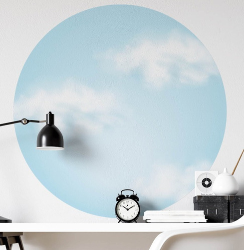 Vinilo Decorativo Círculo Cielo Nubes X L