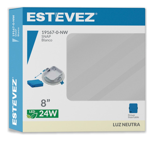 Lámpara De Techo Snap Led 24w, 8pg, 4000k, Blanco Estévez