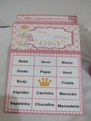 Cartela De Bingo Chá De Fralda / Bebê