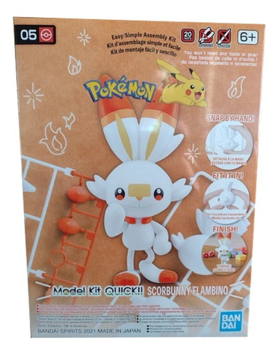 Pokemon Model Kit Scorbunny Figura Armable Original