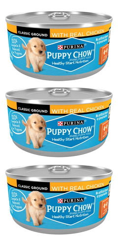 Puppy Chow 3 Pack Pollo 5.5oz Alimento Humedo Cachorro