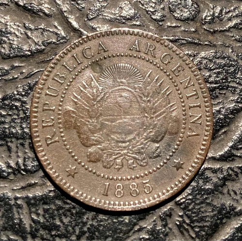 Moneda 1 Centavo Patacón 1885 Cobre Número 23 Bajorrelieve !