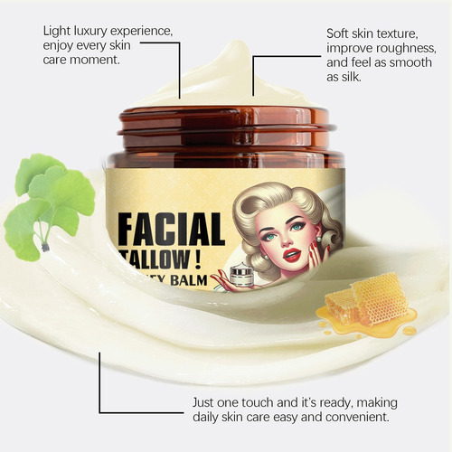 Bálsamo De Sebo De Res Batido Y Miel, Crema Facial Con