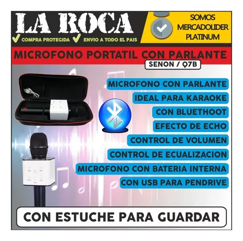 Microfono Portatil Senon Q7b Parlante Bluetooth Usb Karaoke