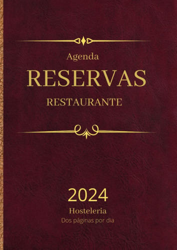 Libro Agenda Reservas Restaurante - Hostelería. Dos Paginas