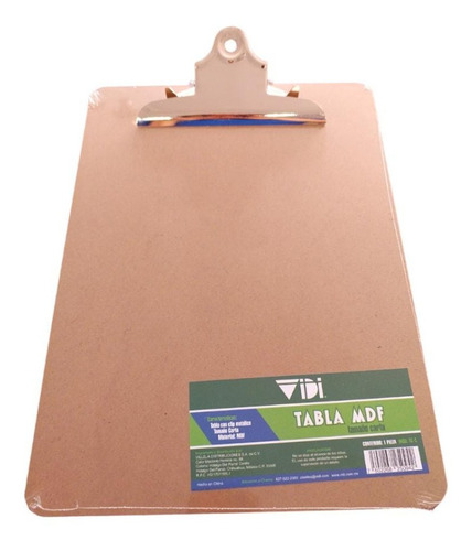 Tabla De Mdf Sujeta Papel Con Clip Metálico T/carta