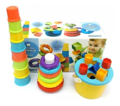 Imagen 3 de 3 de Didactico 3 En 1 Duravit Primera Infancia Bebe