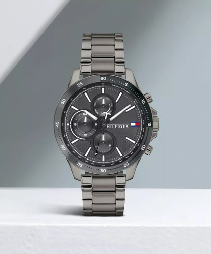 Tommy Hilfiger Reloj Con Correa De Acero Esfera Gris 1791719