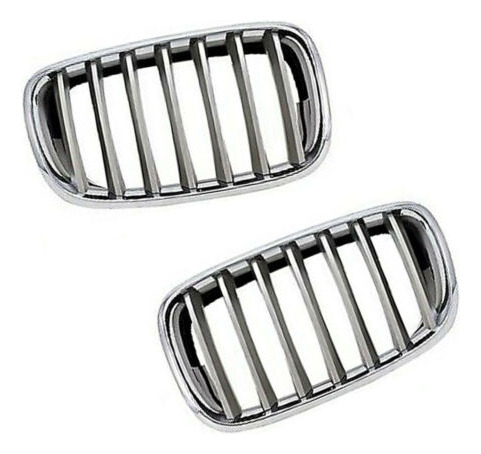 Pair Chrome Front Hood Kidney Grille For Bmw E70 X5 E71  Yyc