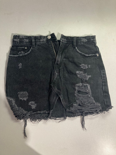 Minifalda Negra Zara De Jean Dama Envio Gratis