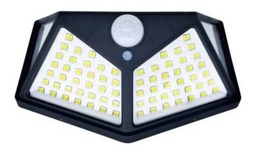 Imagem 1 de 7 de Luminária Solar 100 Led Parede Luz Com Sensor A Prova D'água