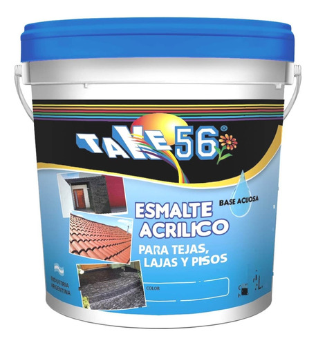 Esmalte Acrilico Negro Take 56 Para Pisos X 10lt+1 Pincel 15