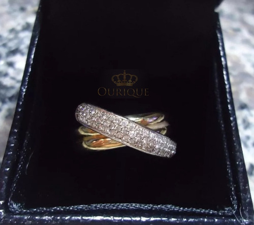 Anel Feminino Em Ouro 18k750 Com Diamantes Belíssimo Á Vista