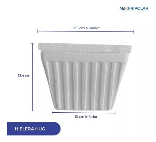 Hielera De Unicel Hug 100 Piezas Cap. 1.7 Litros Color Blanco