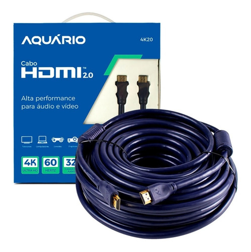 Hdmi 20m Resolução 4k E Cabo Blindado Direto Da Fábrica