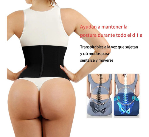 Faja Reloj Arena Colombiana Doble Cierre Cinturilla Látex Negro L