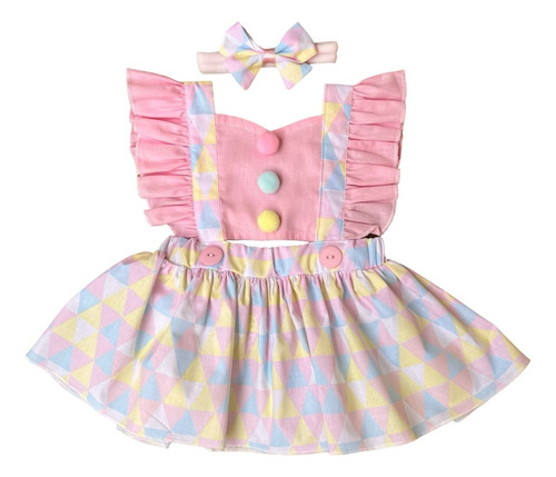 Roupa De Bebê Romper Menina Tema Circo Top C/ Laço Lindo 