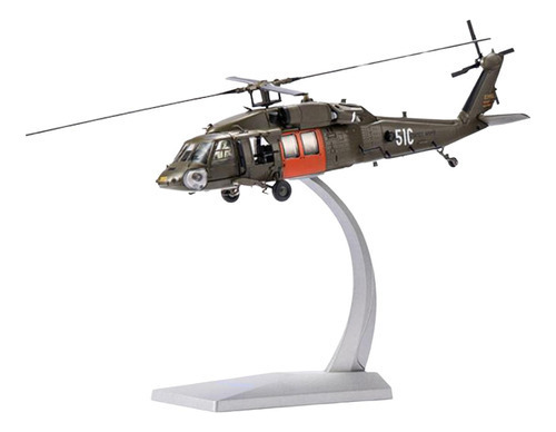 Helicóptero Uh 60 Negro A Escala 1:72 Con Base De Pantalla D