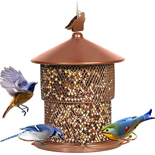 Alimentador De Aves Silvestres De Metal Exteriores, Com...