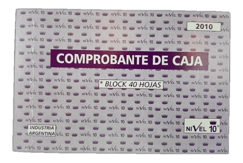 Talonario Comprobante De Caja (2010) Pack X 10 Uni.