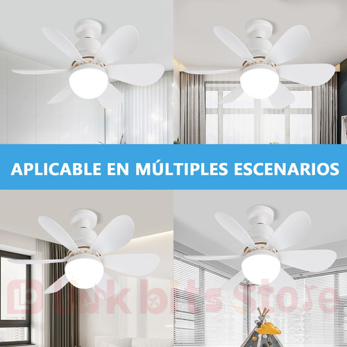 Abanicos De Techo Moderno Con Lampara Led 16.5pulgada 4pzs