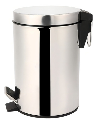 Lixeira Cesto Lixo 12l Inox Pedal E Balde Cozinha Banheiro Cor Cinza