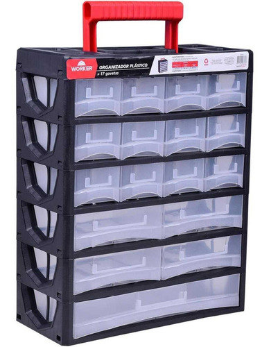 Organizador Plastico Worker C/17gavetas 31,5x14x38,5cm