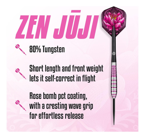 Dardos De Tiro Con Punta De Acero, Zen Juji (26 G), 80% De A