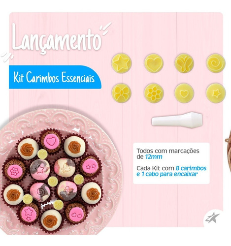 Kit Carimbos Para Brigadeiro Doces Laço Coração Estrela F