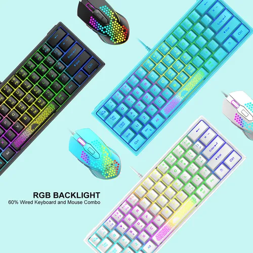 . Teclado Con Cable K61 Rgb 60 Por Ciento Y 62 Teclas For