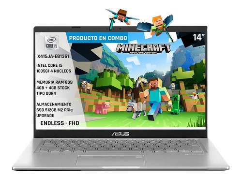 Portátil Asus Core I5 1035g1 Ram 8gb Ssd 512gb 14 Vivobook