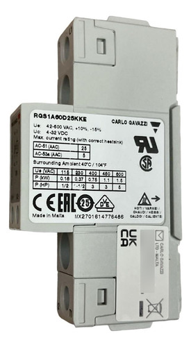 Rgs1a60d25kke; 600v 25a, Relé De Estado Sólido.carlo Gavazzi