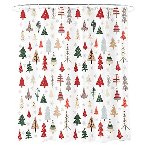 Cortina De Ducha Diseño De Árbol De Navidad, 72x72 Pu...