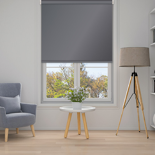 Cortina Roller Blackout 100% Rockinroll 200x250 Cm. Color Gris Oscuro