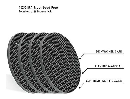 Soporte Para Ollas Calientes De Silicona Circular Turquesa