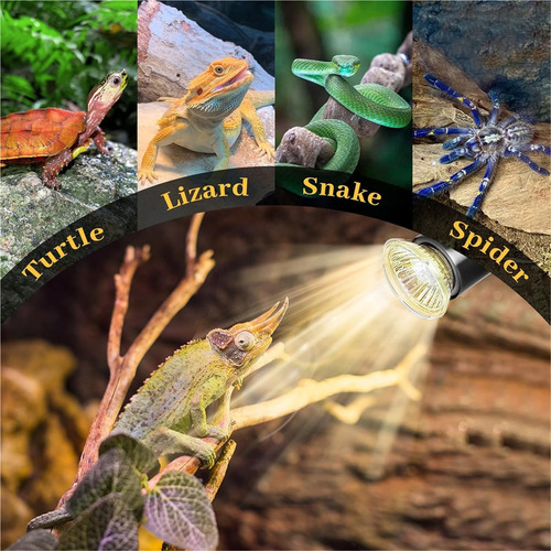 Lámparas De Calor Para Tortuga Reptiles 2 Bombillas Uva+uvb