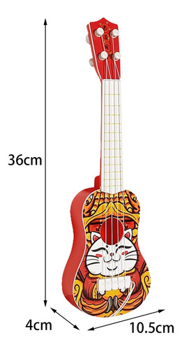 Brinquedo Ukulele De Simulação De Desenho Pequeno Gato