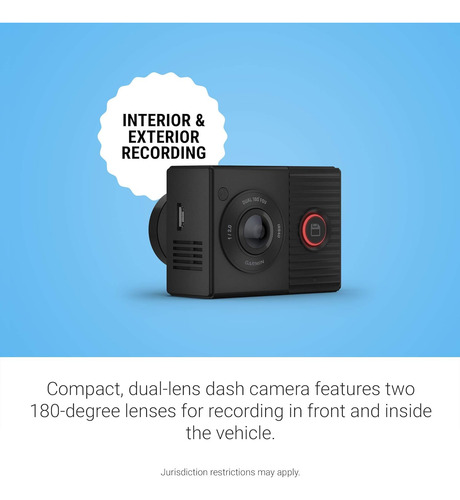 Garmin Dash Cam Tándem, Cámara Frontal Y Trasera De Doble
