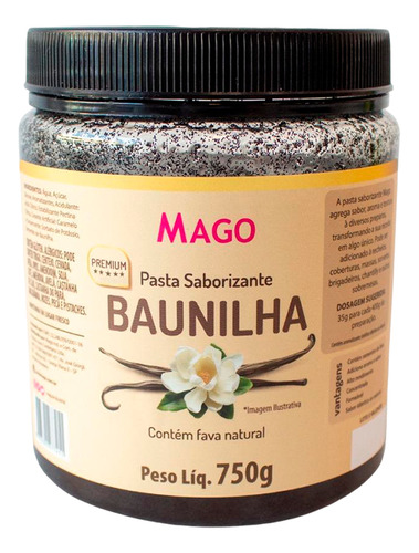 Pasta Saborizante Baunilha Premium 750g Mago