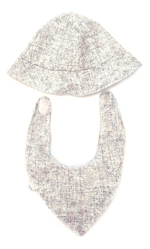 Imagem 2 de 6 de Kit Para Bebê Com Chapeuzinho Dupla Face E Babador Bandana