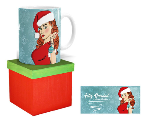 Regalo Caja Navidad Ideal Taza Feliz Navidad Mujer