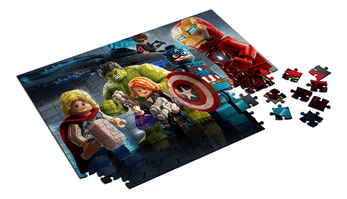 Quebra Cabeça Personalizado Lego Avengers 48 Peças