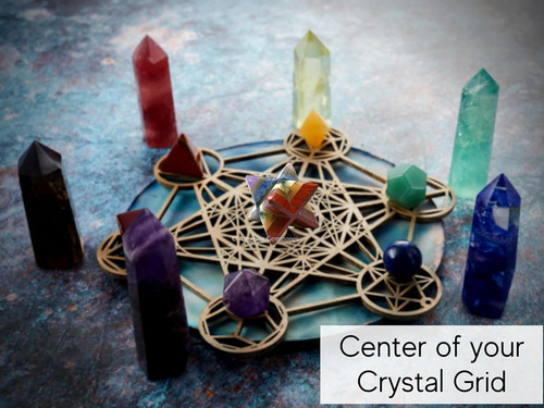 Merkaba De Chakra Cristal 1.5 Pulgadas Cubo Metatrón D...