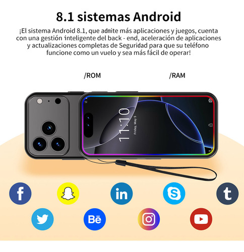 Android Celulares 3g Mini I17 Pro 4.0 Pulgadas Barato Ram3gb Y Rom64gb Gris