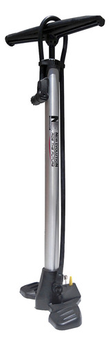 Inflador De Pie Bicicleta Aluminio Marca New Evolution Modelo Master 2 Color Gris Con Adaptador Para Valvulas Schrader Y Presta Ciclismo 160 Psi