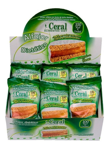 Caja 16 Alfajor Diet Ceral Blanco De Dulce De Leche 280g  Dw