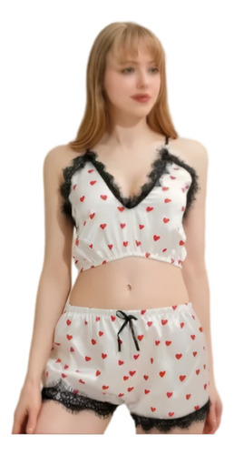 Pijama De Corazon Para Mujer Sexy Conjunto 